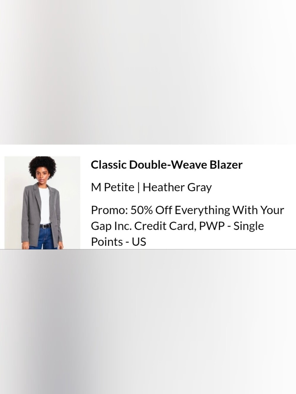 Old Navy Heather Gray Women's Blazer - Classic Double-Weave